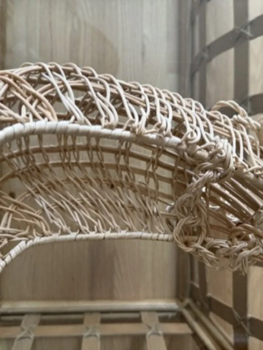 Vintage Wicker Hanging Doll Basket